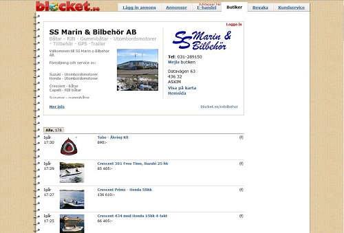 Blocket Butik - SS Marin & Bilbehör AB