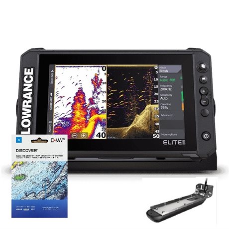 Lowrance Elite FS 9 & Active Imaging Ekolodsgivare & C-Map Sjökort